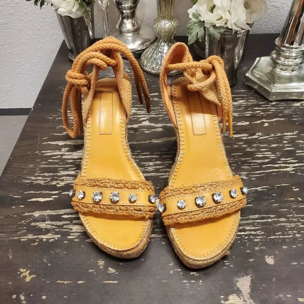 Anthro-Apepazza Rhinestone Espadrilles Sz 36
